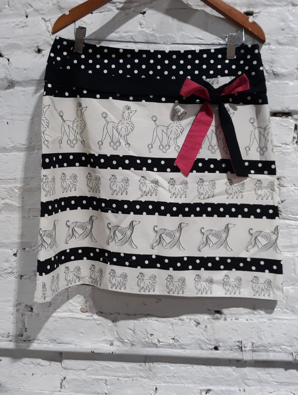 Linda Segal Vintage Dog Poodle Print Mini Skirt 12 Rockabilly Pin Up Dopamine